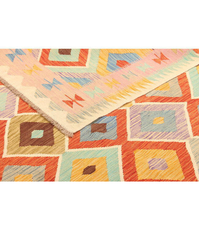 299x196cm Afghan Oriental wool carpet Handmade Kelim Rug