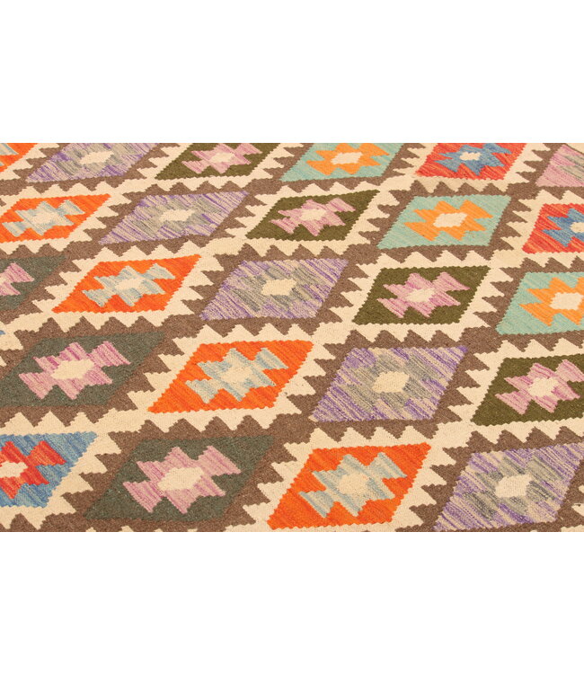 292x211cm Handgeweven Traditionele Kelim Vloerkleed Wol Tapijt