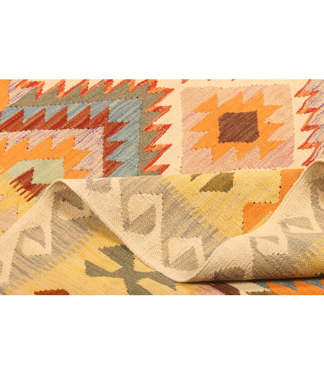 295x200cm Afghanischer orientalischer Wollteppich handgefertigter Kelim-Teppich