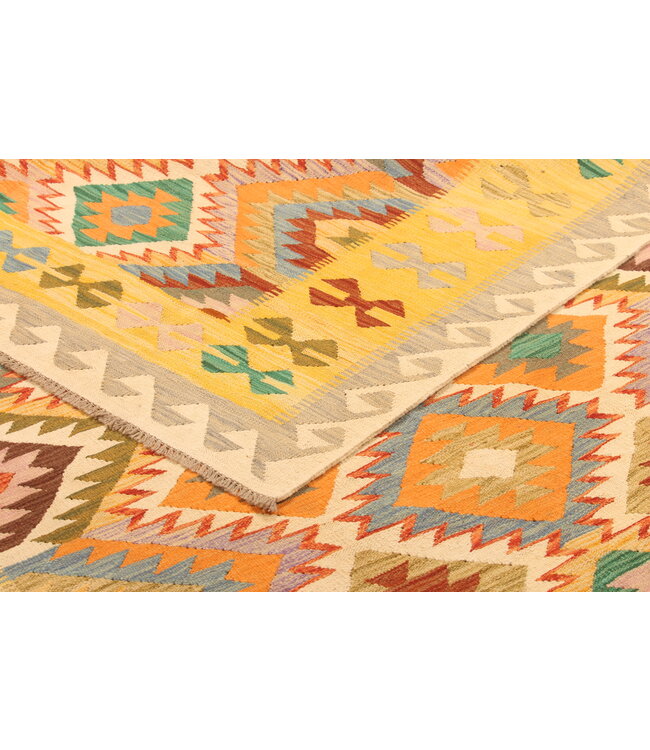 295x200cm Afghanischer orientalischer Wollteppich handgefertigter Kelim-Teppich