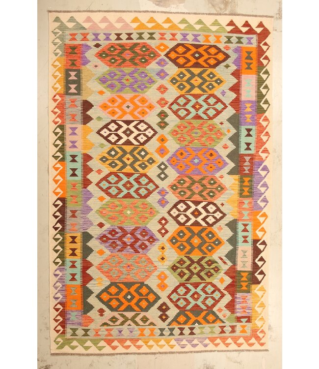 305x198cm Afghan Oriental wool carpet Handmade Kelim Rug