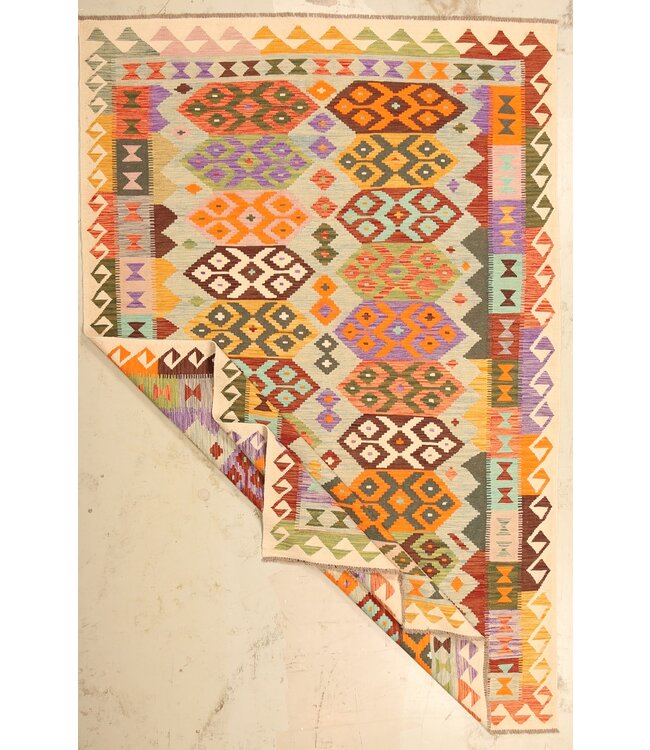 305x198cm Afghan Oriental wool carpet Handmade Kelim Rug