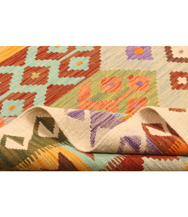 305x198cm Afghan Oriental wool carpet Handmade Kelim Rug