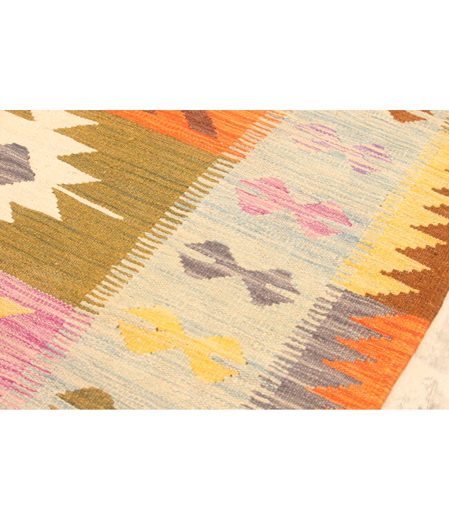 294x200cm Afghanischer orientalischer Wollteppich handgefertigter Kelim-Teppich