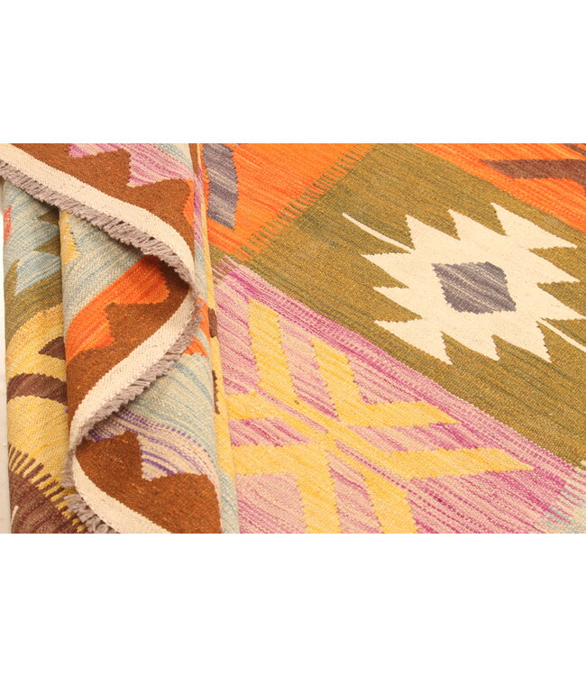 294x200cm Afghan Oriental wool carpet Handmade Kelim Rug