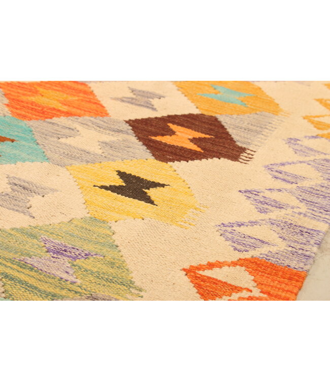 300x200cm Handgewebter Traditioneller Kelim Teppich Woll