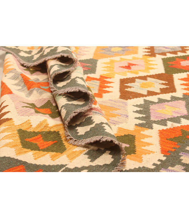 310x203cm Afghanischer orientalischer Wollteppich handgefertigter Kelim-Teppich