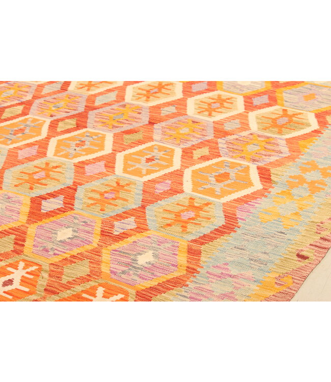 290x200cm Afghan Oriental wool carpet Handmade Kelim Rug