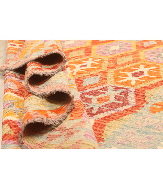 290x200cm Afghan Oriental wool carpet Handmade Kelim Rug