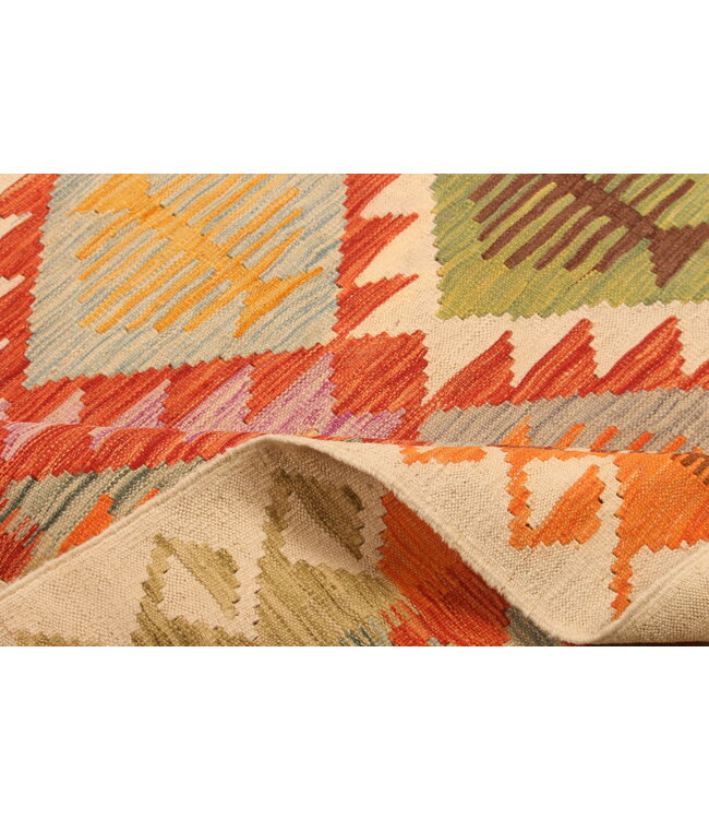 300x200cm Handgewebter Traditioneller Kelim Teppich Woll