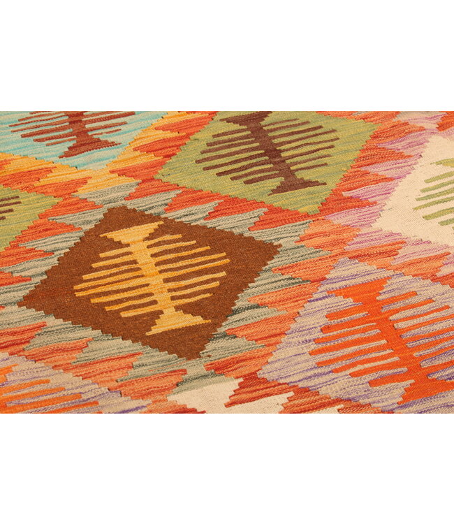 300x200cm Handgeweven Traditionele Kelim Vloerkleed Wol Tapijt