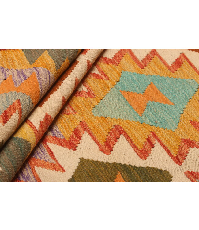 302x202cm Handwoven Traditional Kelim Area Rug Wool Carpet