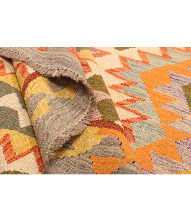 302x202cm Handwoven Traditional Kelim Area Rug Wool Carpet