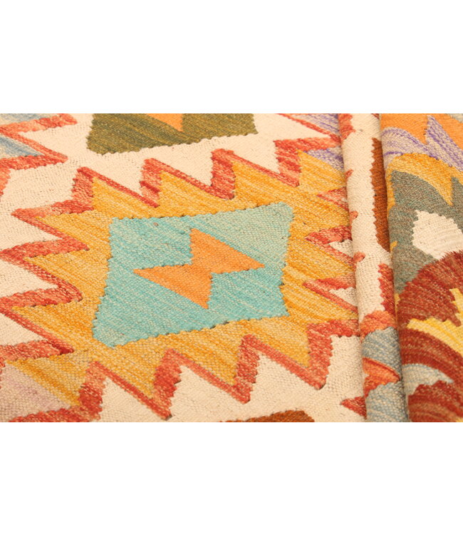 302x202cm Handwoven Traditional Kelim Area Rug Wool Carpet