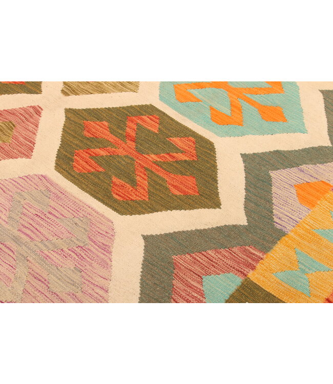 303x196cm Handwoven Traditional Kelim Area Rug Wool Carpet