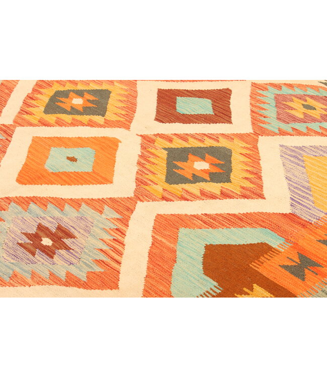 300x197cm Handgewebter Traditioneller Kelim Teppich Woll