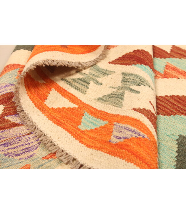 300x197cm Handgewebter Traditioneller Kelim Teppich Woll