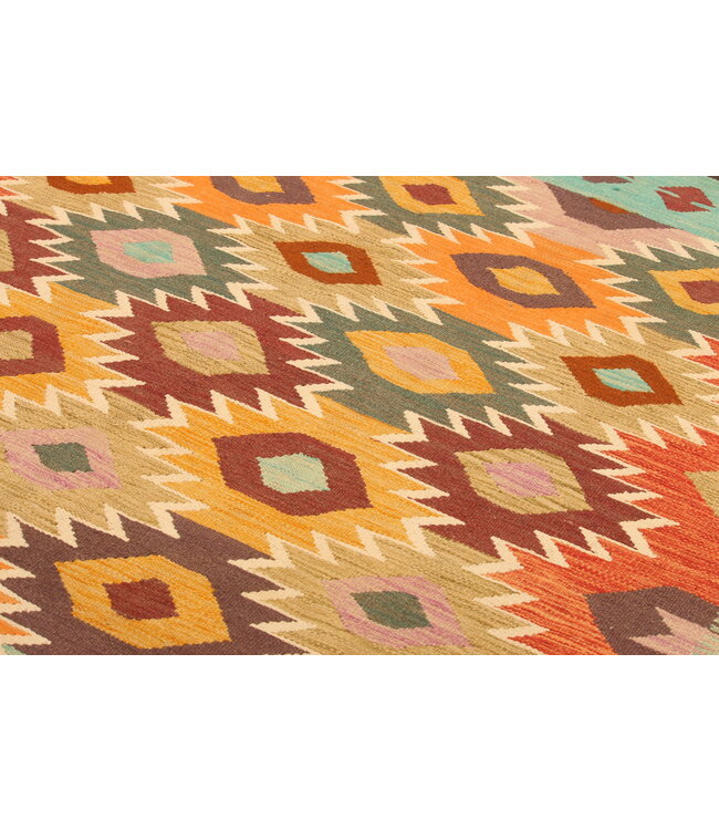 286x196cm Afghan Oriental wool carpet Handmade Kelim Rug