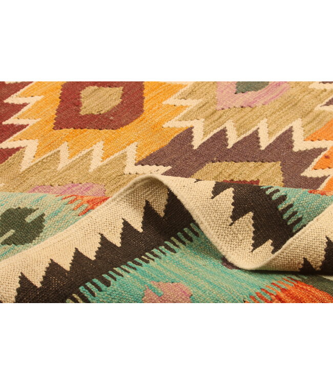 286x196cm Afghan Oriental wool carpet Handmade Kelim Rug