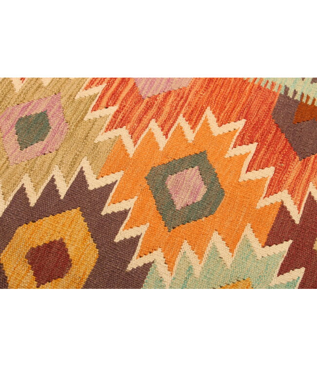 286x196cm Afghanischer orientalischer Wollteppich handgefertigter Kelim-Teppich