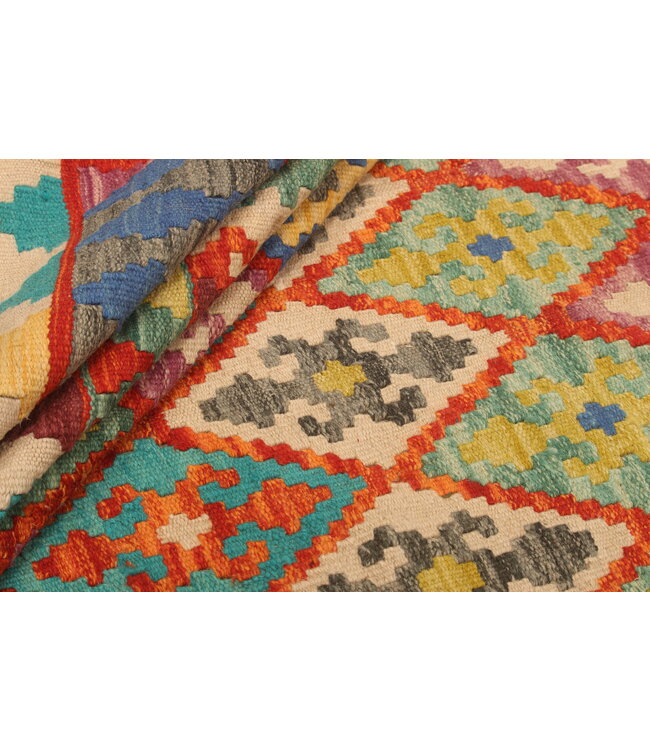 293x218cm Afghanischer orientalischer Wollteppich handgefertigter Kelim-Teppich