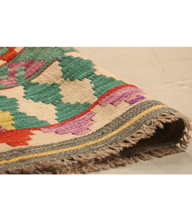 293x218cm Afghanischer orientalischer Wollteppich handgefertigter Kelim-Teppich