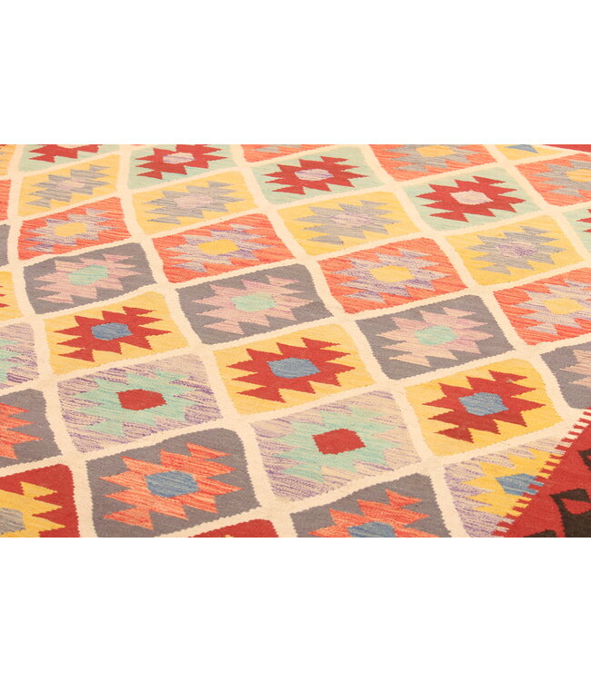 299x204cmAfghan Oriental wool carpet Handmade Kelim Rug