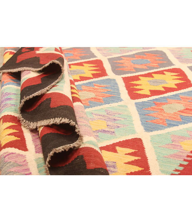 299x204cmAfghan Oriental wool carpet Handmade Kelim Rug