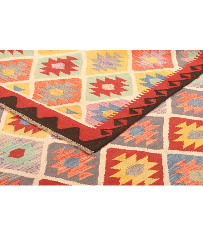 299x204cmAfghan Oriental wool carpet Handmade Kelim Rug