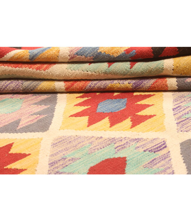 299x204cmAfghan Oriental wool carpet Handmade Kelim Rug