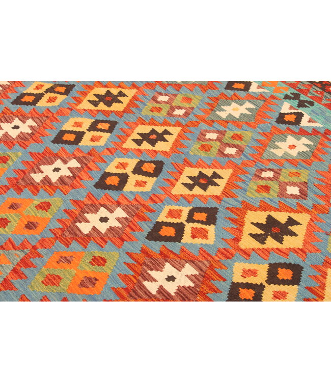 292x200cm Handgewebter Traditioneller Kelim Teppich Woll