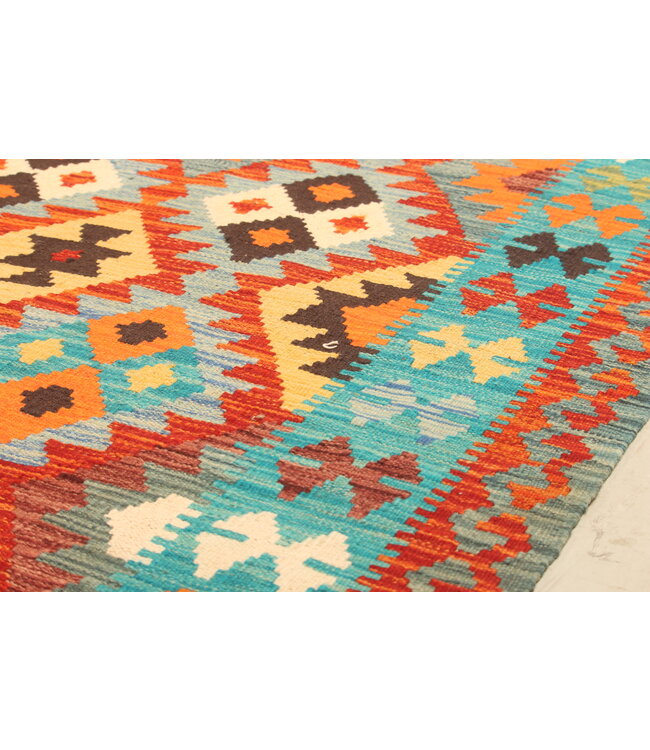 292x200cm Handgewebter Traditioneller Kelim Teppich Woll