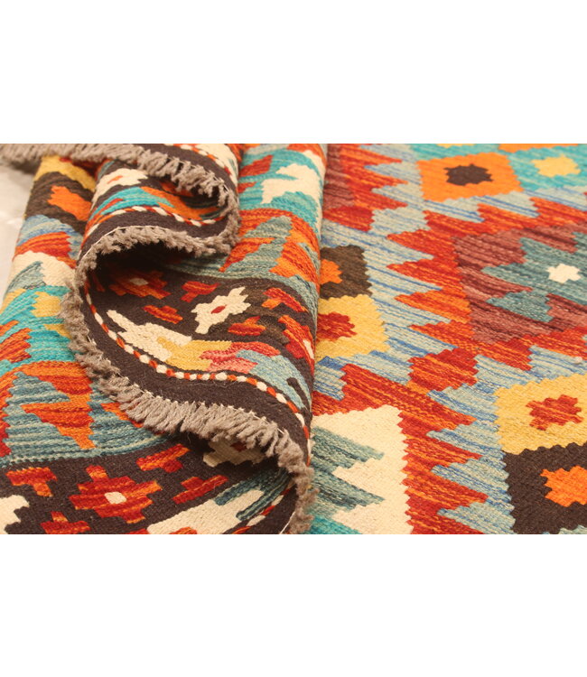 292x200cm Handwoven Traditional Kelim Area Rug Wool Carpet