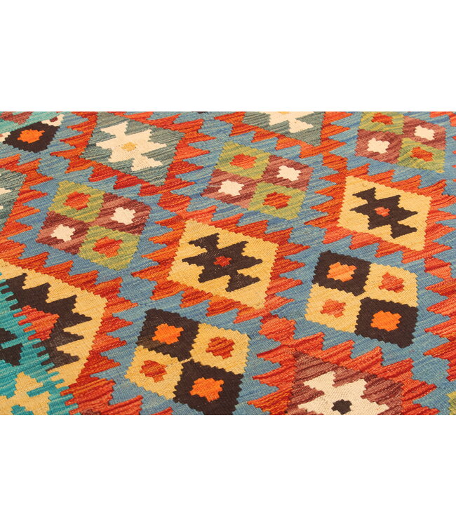 292x200cm Handgeweven Traditionele Kelim Vloerkleed Wol Tapijt