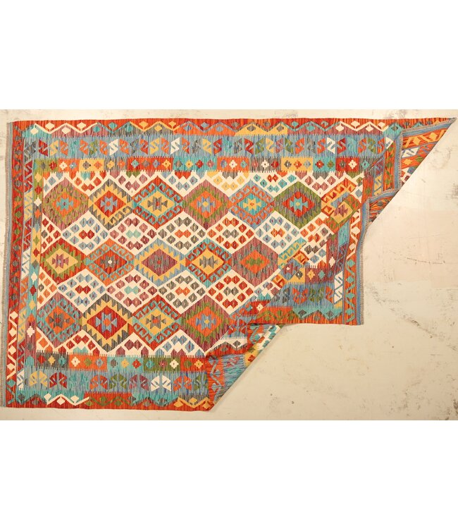 306x194cm Afghan Oriental wool carpet Handmade Kelim Rug