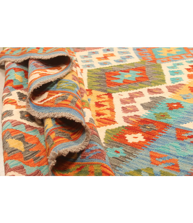 306x194cm Afghan Oriental wool carpet Handmade Kelim Rug