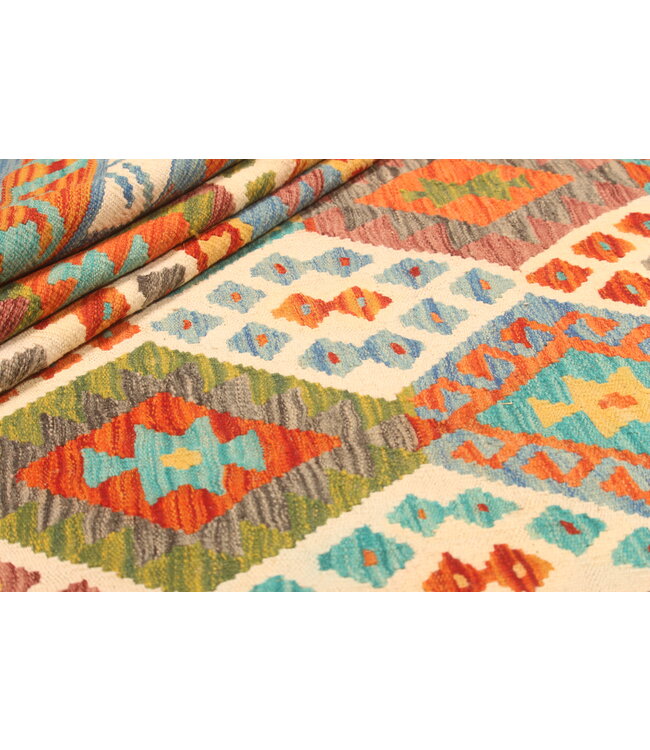 306x194cm Afghan Oriental wool carpet Handmade Kelim Rug