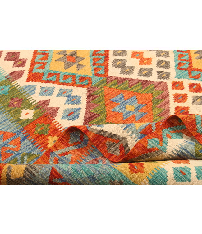 306x194cm Afghan Oriental wool carpet Handmade Kelim Rug