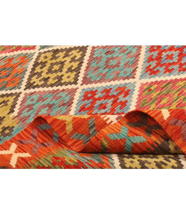 292x195cm Afghan Oriental wool carpet Handmade Kelim Rug