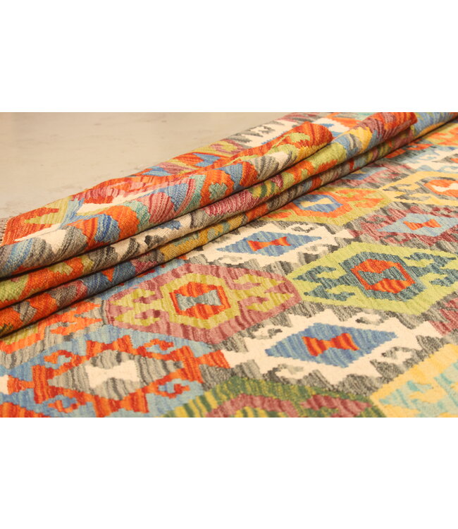 288x206cm Afghan Oriental wool carpet Handmade Kelim Rug