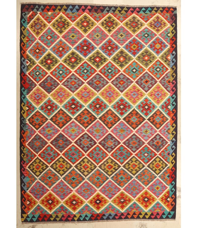 286x202cm Schöner teppich handgewebter Kelim-Wollteppich Orientalischer Teppich