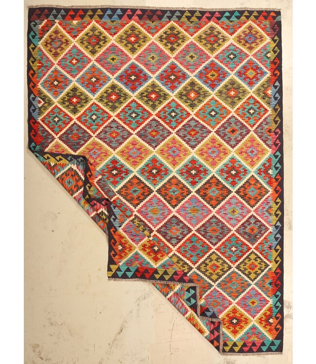 286x202cm Schöner teppich handgewebter Kelim-Wollteppich Orientalischer Teppich