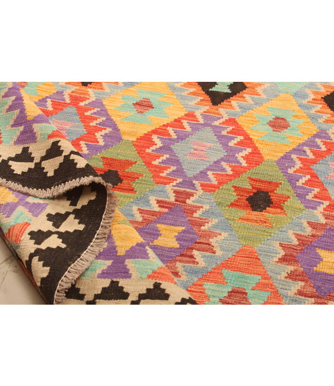 300x205cm Afghanischer orientalischer Wollteppich handgefertigter Kelim-Teppich