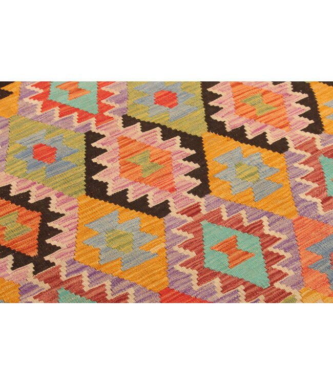 300x205cm Afghanischer orientalischer Wollteppich handgefertigter Kelim-Teppich