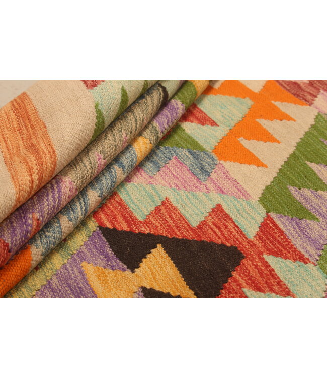 300x204cm Afghanischer orientalischer Wollteppich handgefertigter Kelim-Teppich