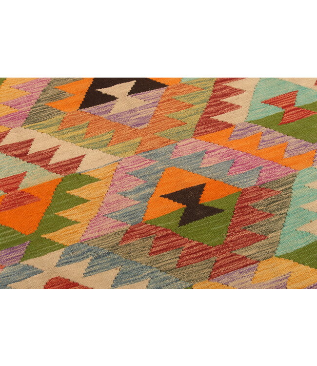 300x204cm Afghanischer orientalischer Wollteppich handgefertigter Kelim-Teppich