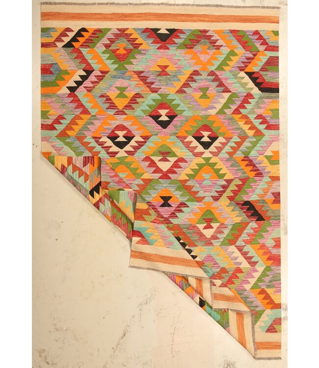 303x200cm Schöner teppich handgewebter Kelim-Wollteppich Orientalischer Teppich