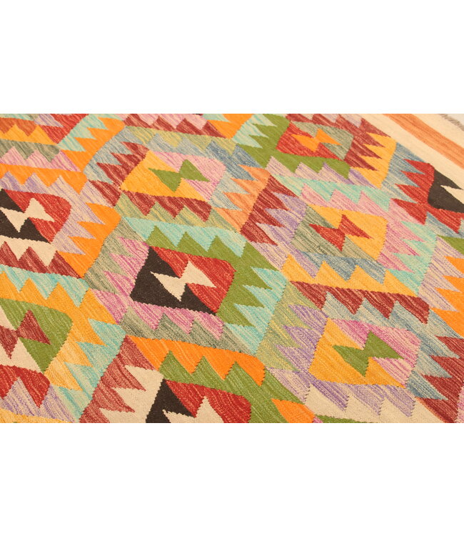 303x200cm Mooie handgeweven Kelim vloerkleed wollen oosterse tapijt