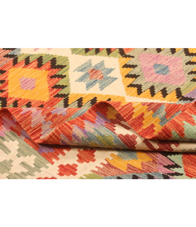 293x198cm Afghaans oosters wollen tapijt handgemaakt Kelim-kleed