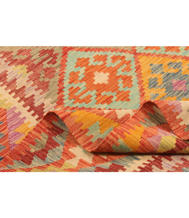 292x202cm Afghanischer orientalischer Wollteppich handgefertigter Kelim-Teppich